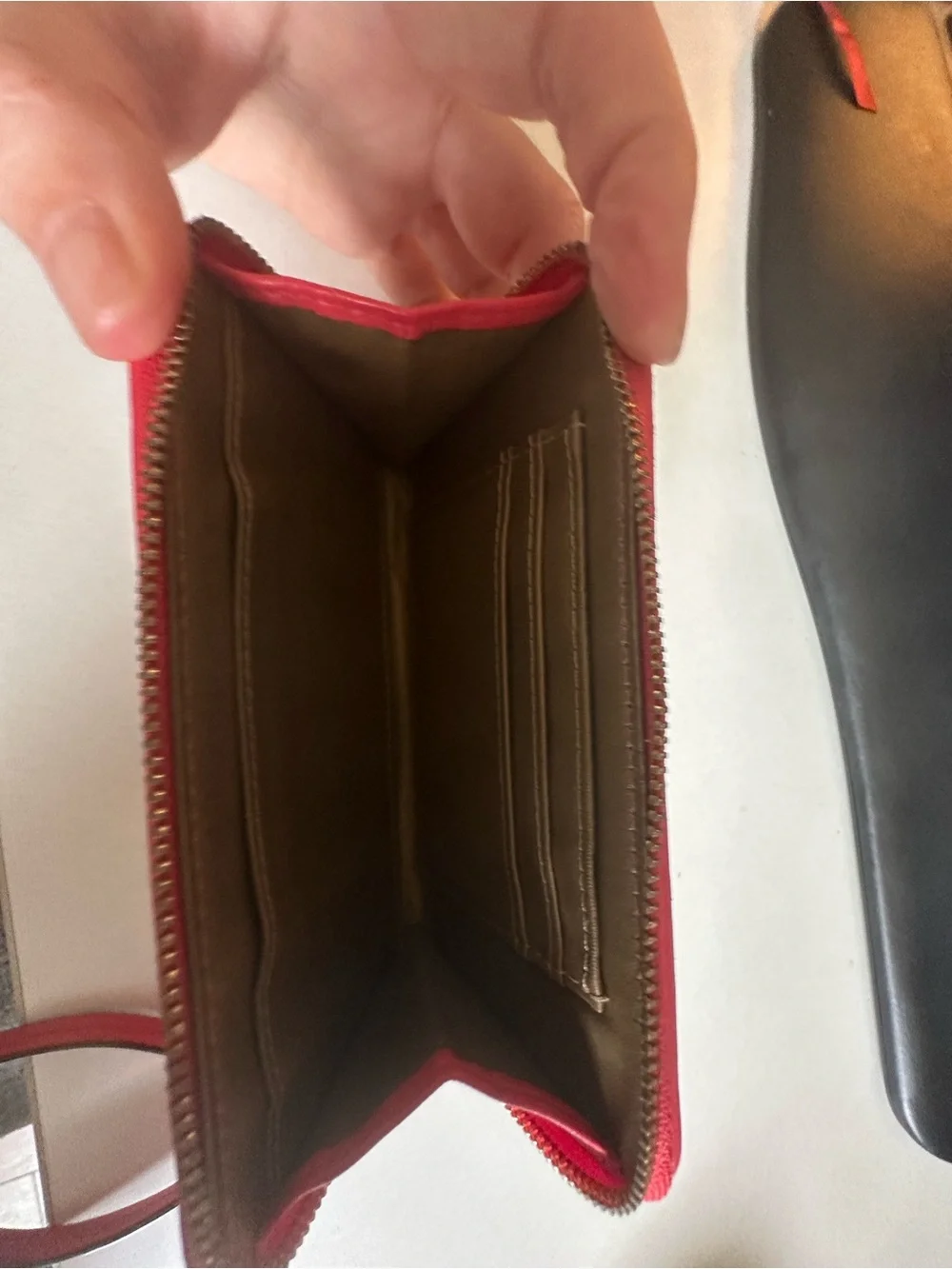 Coach Red Quilted Leather Wristlet Clutch with Strap